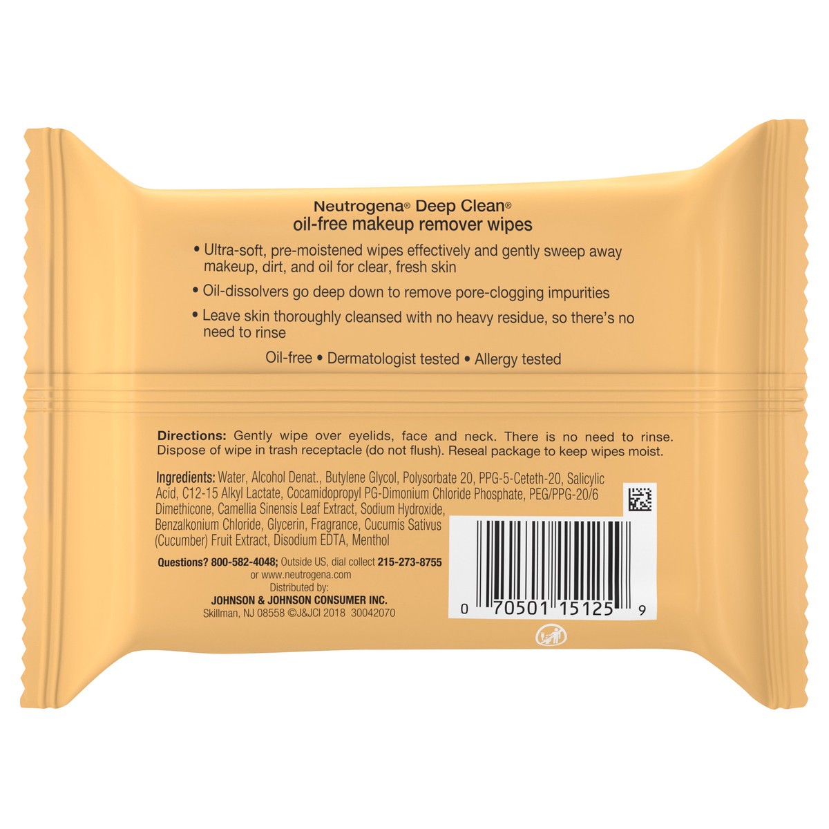 slide 2 of 9, Neutrogena Deep Clean Oil-Free Makeup Remover Cleansing Face Wipes, Daily Cleansing Towelettes to Remove Dirt, Oil, and Makeup, 25 ct, 25 ct