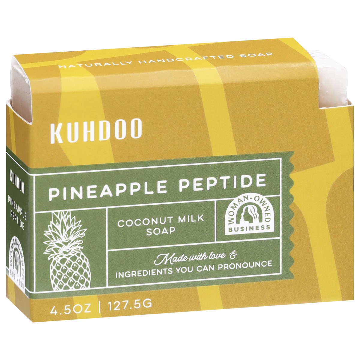 slide 3 of 4, Kuhdoo Coconut Milk Pineapple Peptide Soap 4.5 oz, 4.5 oz