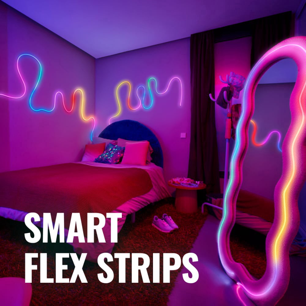 slide 4 of 5, WiZ RGB LED Strip 50ft Type-A, 50 ft