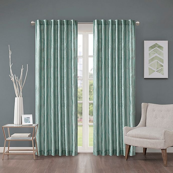 slide 1 of 4, Regency Heights Cosma Rod Pocket/Back Tab Window Curtain Panel - Aqua, 84 in