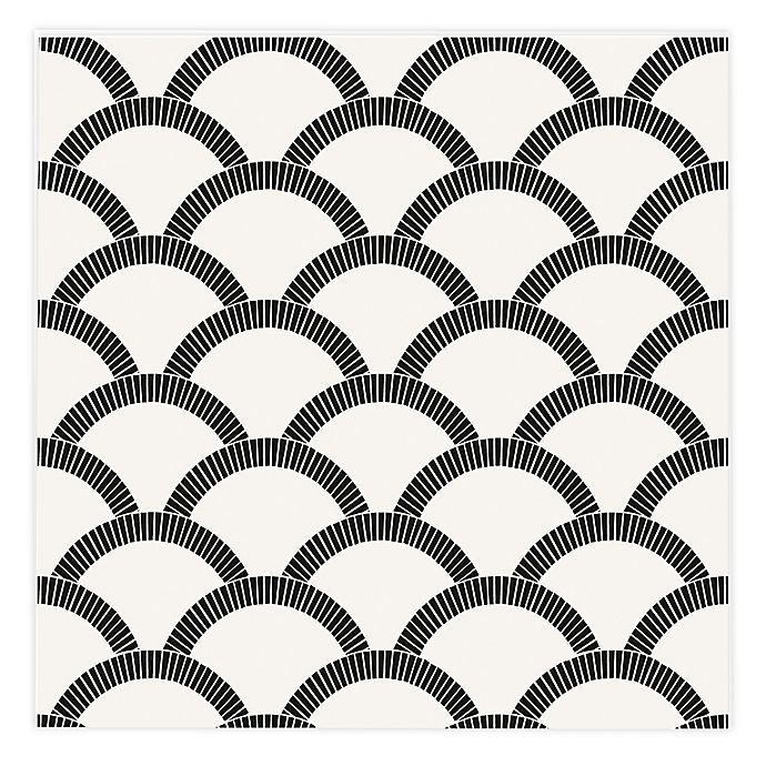 slide 1 of 2, TEMPAPER Mosaic Scallop Removable Peel and Stick Wallpaper - Black/Cream, 1 ct