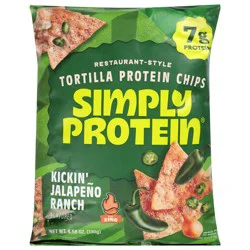 SimplyProtein Restaurant-Style Kickin' Jalapeno Ranch Flavored Tortilla Protein Chips 4.58 oz