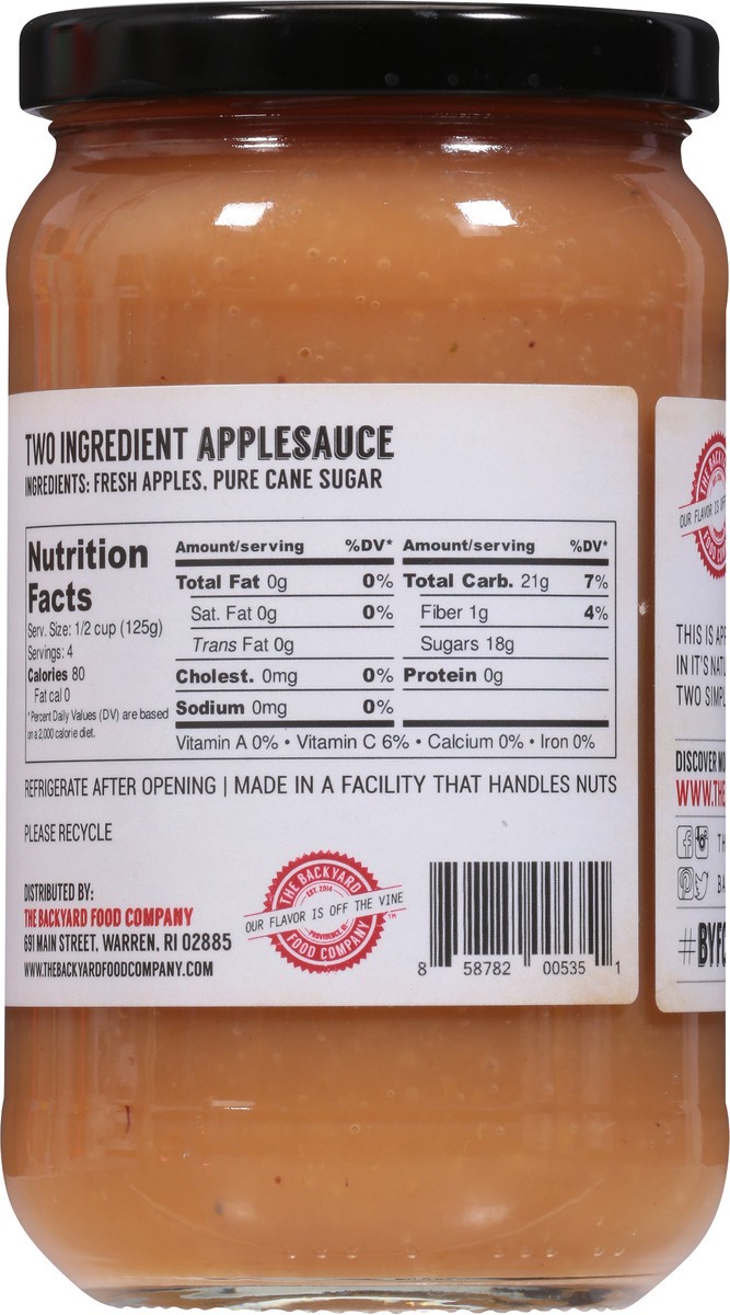 slide 8 of 9, The Backyard Food Company Two Ingredient Applesauce 17 oz, 17 oz