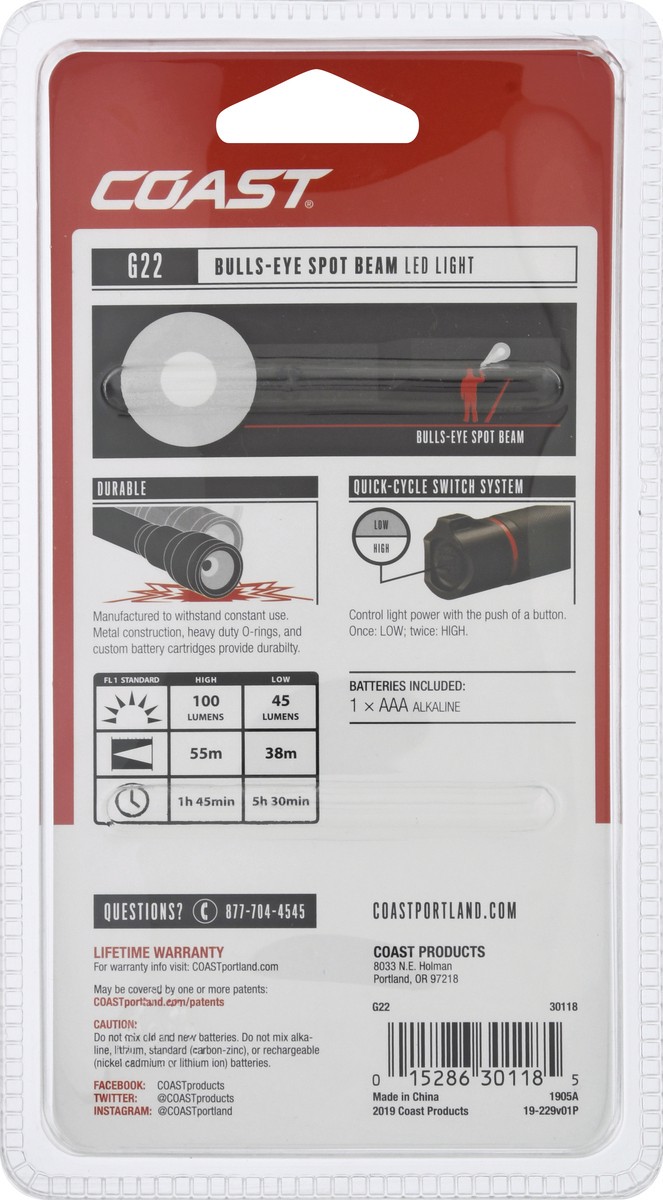 slide 9 of 9, Coast G22 Led Bulls Eye Spot Beam, 1 ct