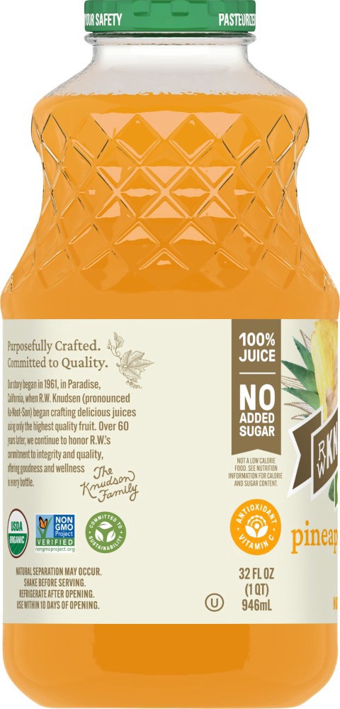 slide 2 of 4, R.W. Knudsen Family Organic Pineapple Ginger Juice, 32 fl oz