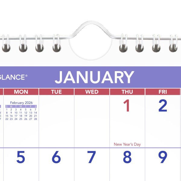 slide 2 of 7, AT-A-GLANCE® 2026 Monthly Wall Calendar, Mini, 6 1/2"" x 7 1/2"", 1 ct