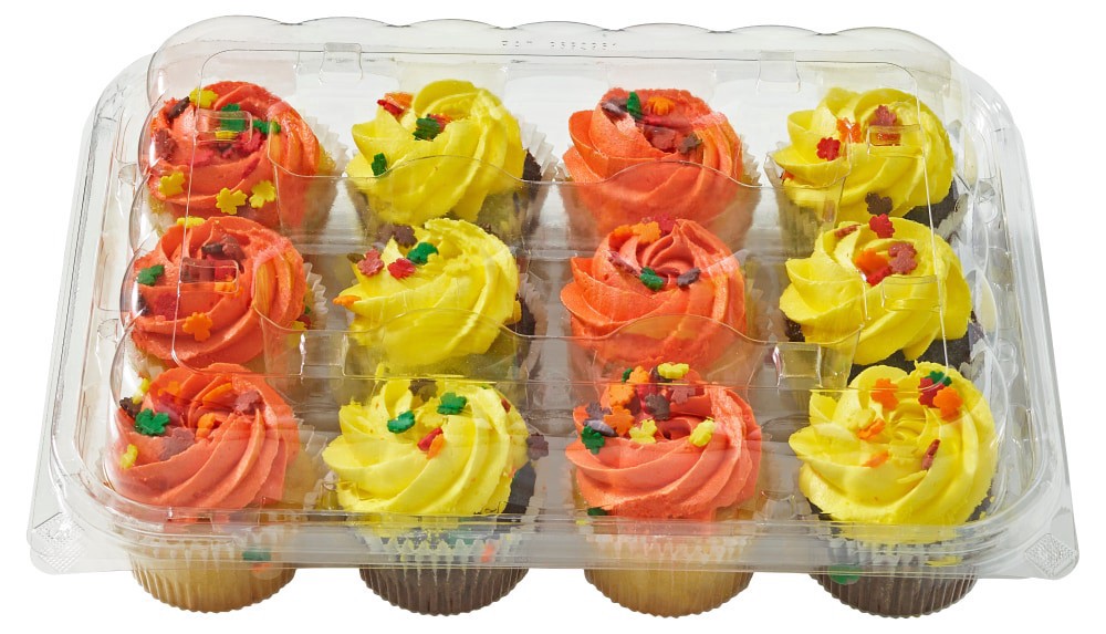 slide 3 of 3, Bakery Fresh Chocolate & White Cupcakes With Buttercreme Icing Mini, 12 ct