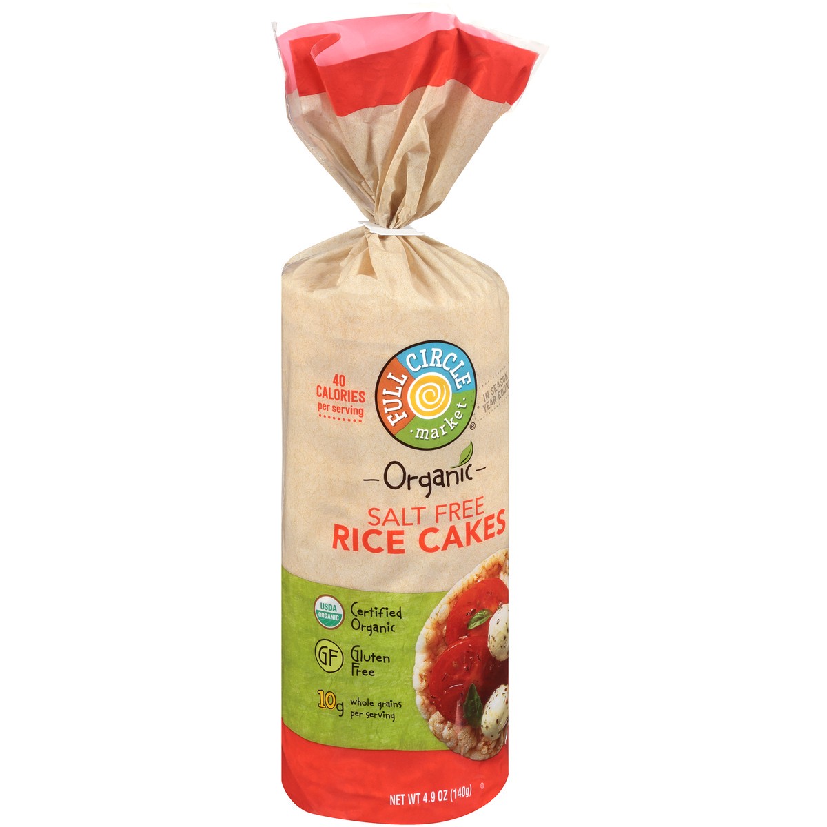 slide 8 of 9, Full Circle Market Salt Free Rice Cakes, 4.9 oz