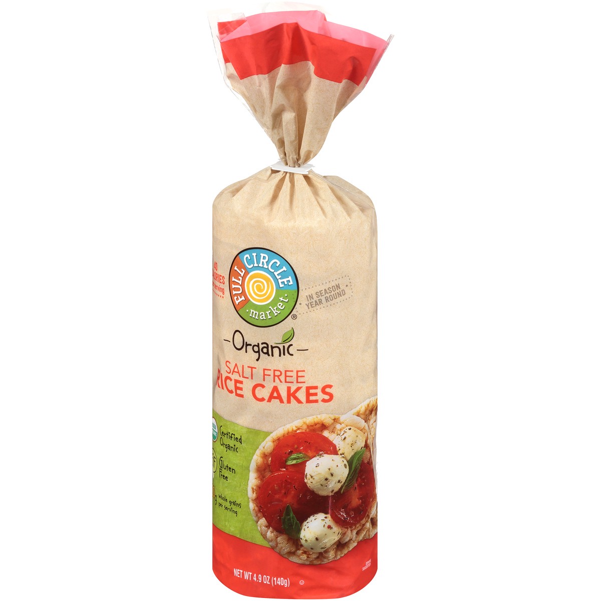 slide 4 of 9, Full Circle Market Salt Free Rice Cakes, 4.9 oz