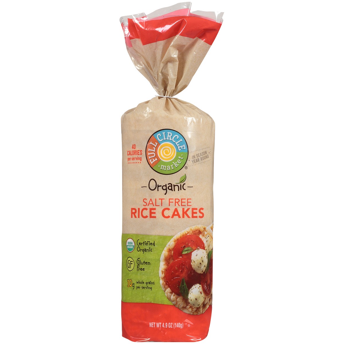 slide 3 of 9, Full Circle Market Salt Free Rice Cakes, 4.9 oz