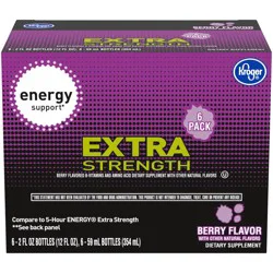 Kroger Extra Strength-Berry Energy Support - 6 ct; 2 fl oz