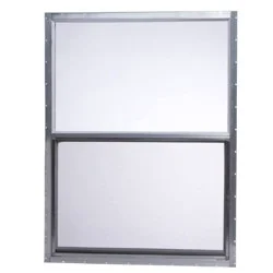 Project Source 40000 Series 30-in x 54-in Silver Exterior Silver Interior Aluminum Replacement Single Hung Window Low-E (Half Screen Included)