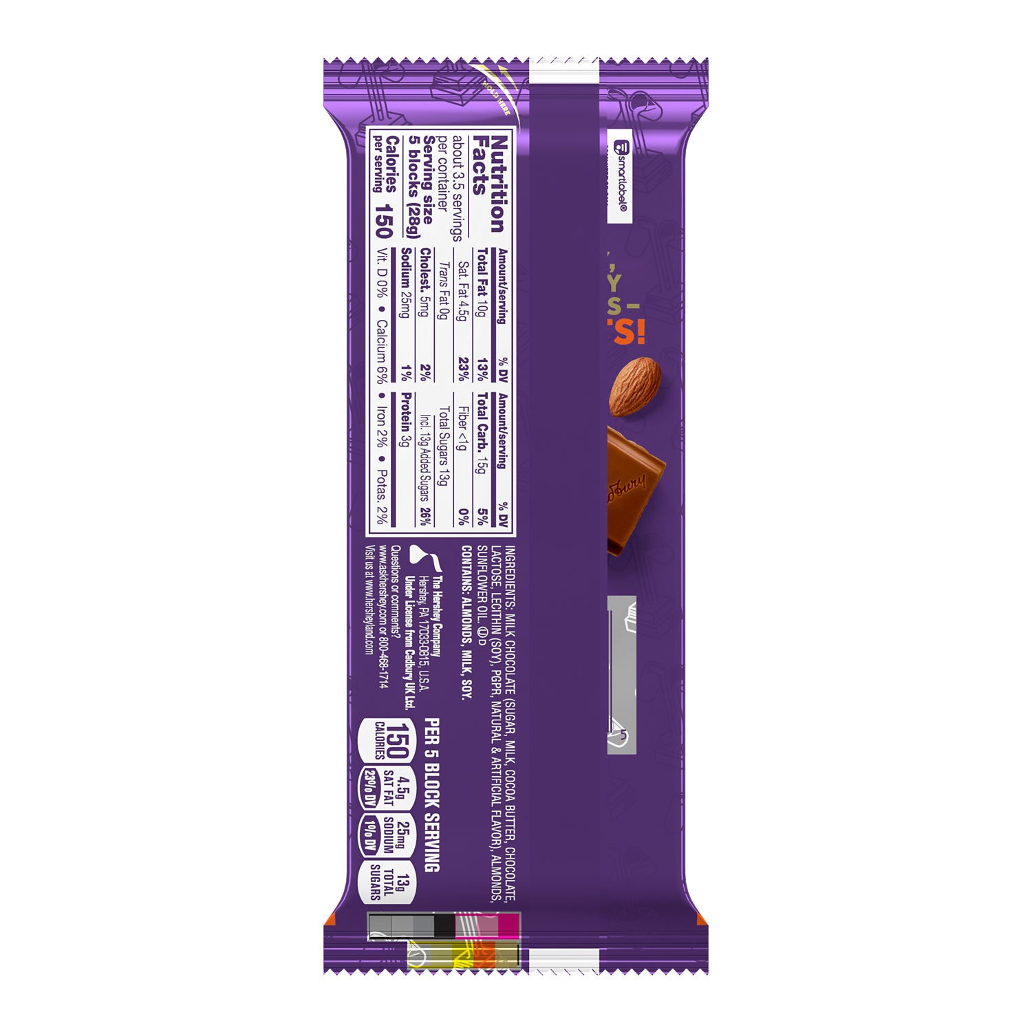 slide 5 of 9, Cadbury DAIRY MILK Roast Almond Milk Chocolate Candy Bar, 3.5 oz, 3.5 oz