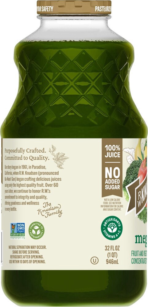 slide 4 of 4, R.W. Knudsen Family Mega Green Juice - 32 oz, 32 oz