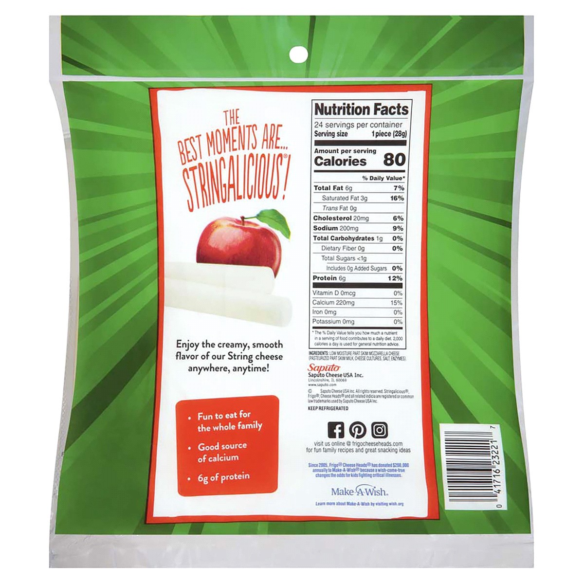 slide 2 of 2, Frigo Cheese Heads Original Mozzarella String Cheese Snacks\, 24 oz\, 24 Count, 24 ct