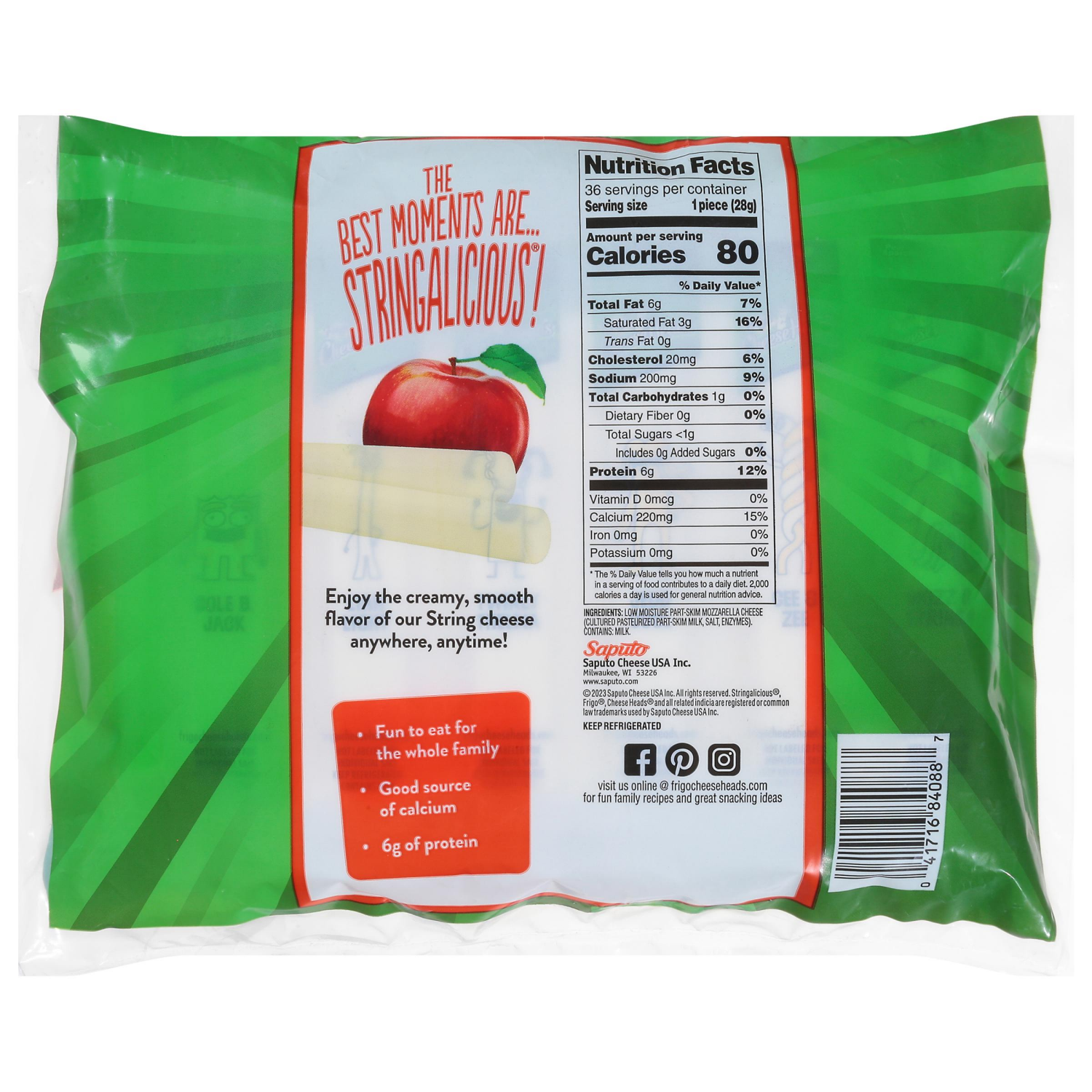 slide 2 of 6, Frigo Cheese Heads Original String Cheese 36 oz, 36 Count Bag, 36 ct