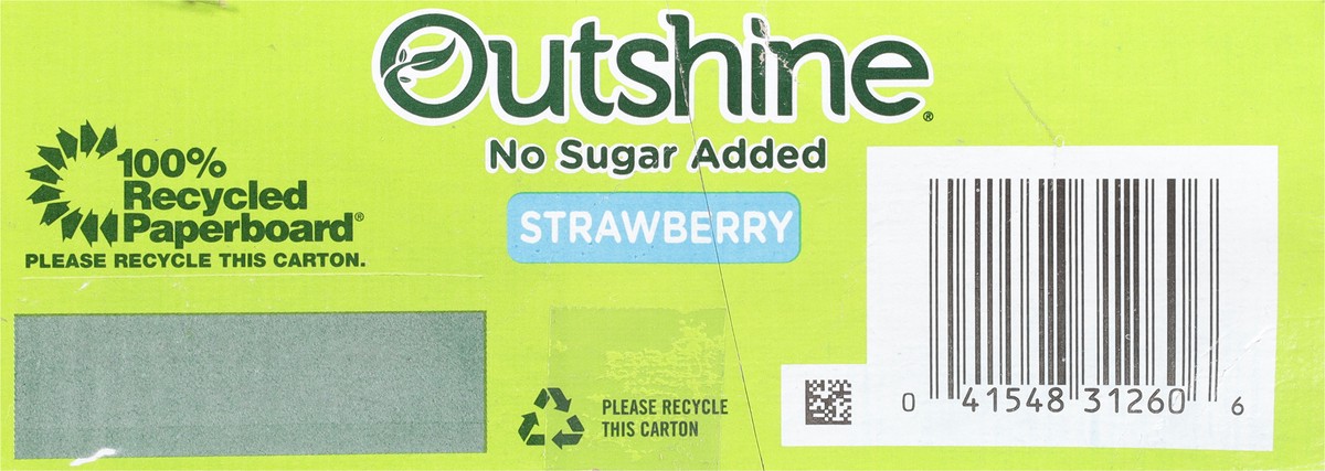 slide 4 of 9, Outshine No Sugar Added Strawberry Fruit Ice Bars 6 ea, 6 ct