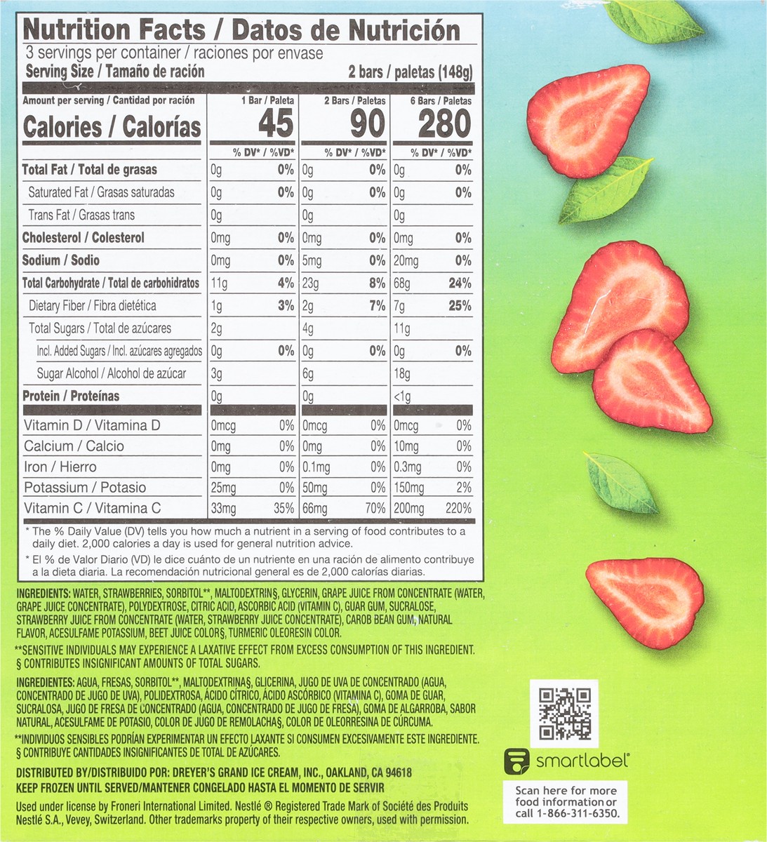 slide 7 of 9, Outshine Strawberry Fruit Ice Bar 6 ea, 6 ct