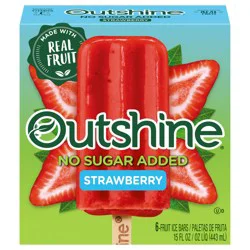 Outshine No Sugar Added Strawberry Frozen Fruit Bars, 6 Count