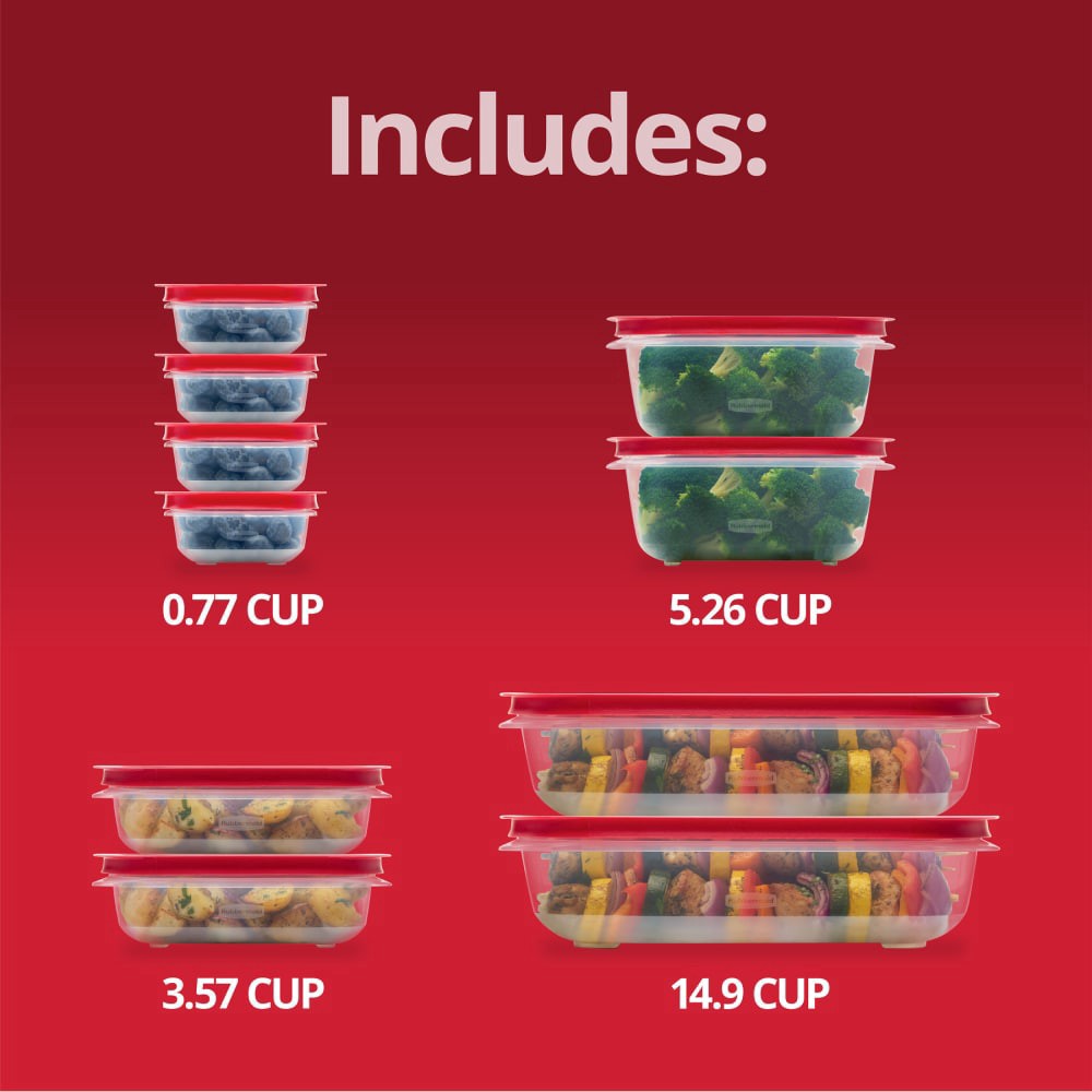 slide 6 of 6, Rubbermaid EasyStore Rectangle Containers, Food Storage Containers with Lids, 20 Pieces, 20 ct