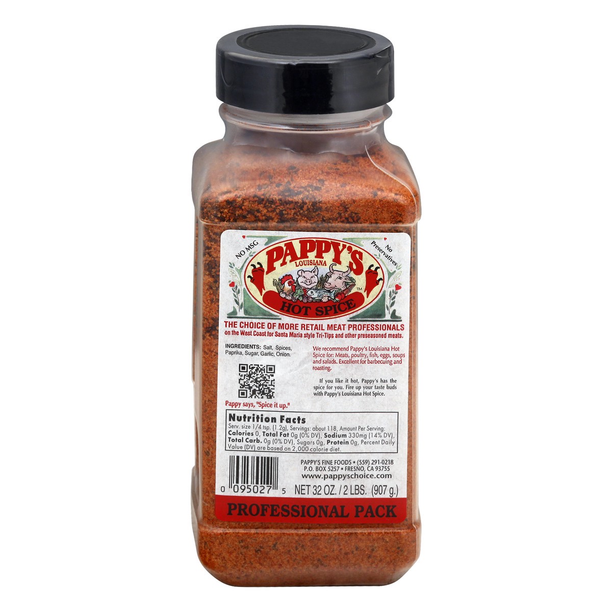 slide 1 of 10, Pappy's Hot Spice Seasoning, 32 oz