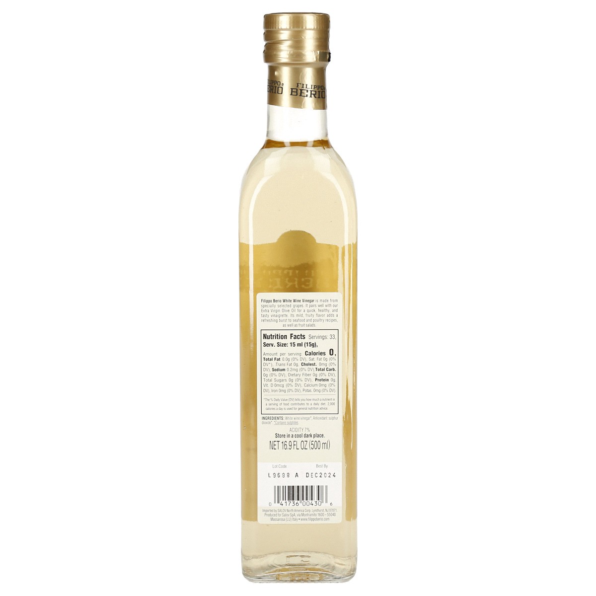 slide 2 of 2, Filippo Berio White Wine Vinegar - 16.9 fl oz, 16.9 fl oz