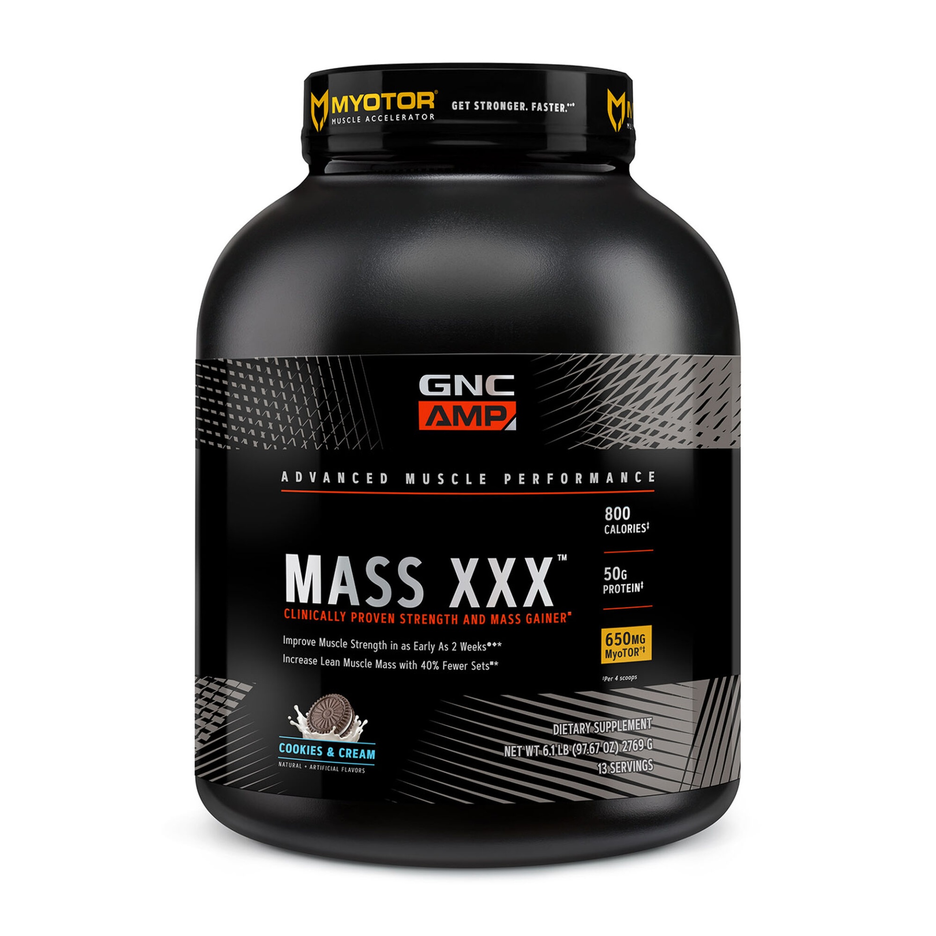 slide 1 of 1, GNC AMP MASS XXX with MyoTor - Cookies and Cream, 1 ct