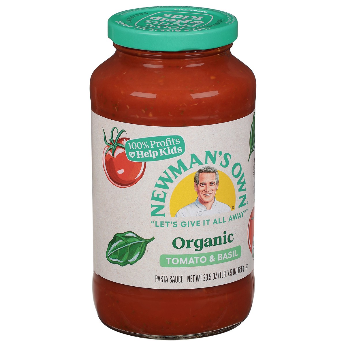 slide 9 of 9, Newman's Own Organic Tomato & Basil Pasta Sauce 23.5 oz, 23.5 oz