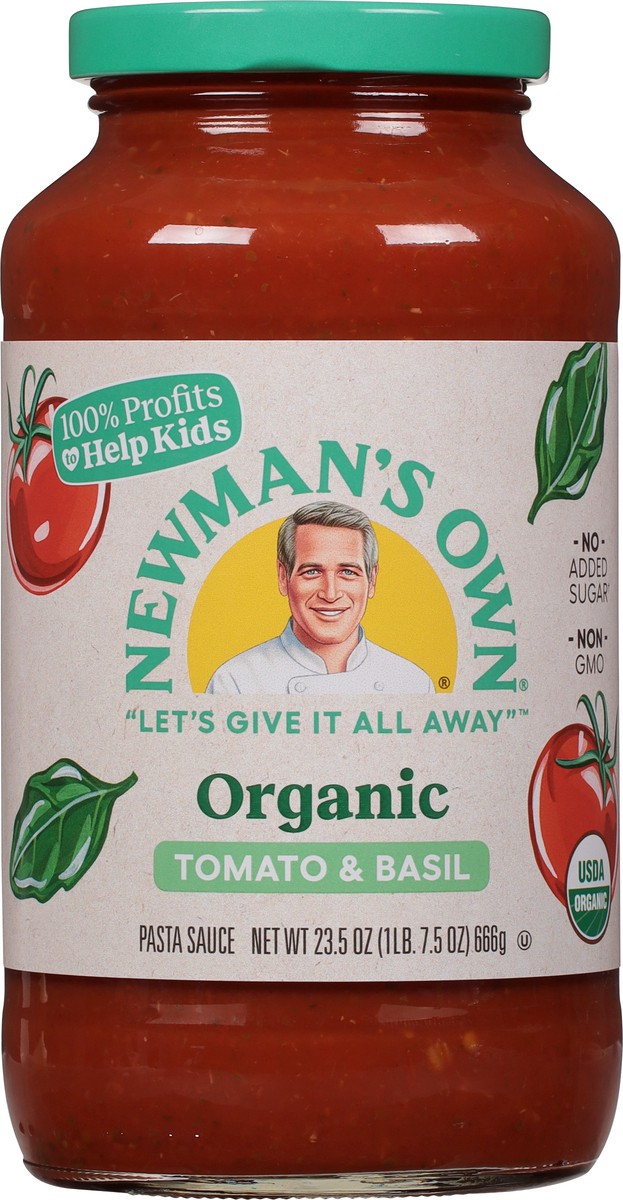 slide 7 of 9, Newman's Own Organic Tomato & Basil Pasta Sauce 23.5 oz, 23.5 oz