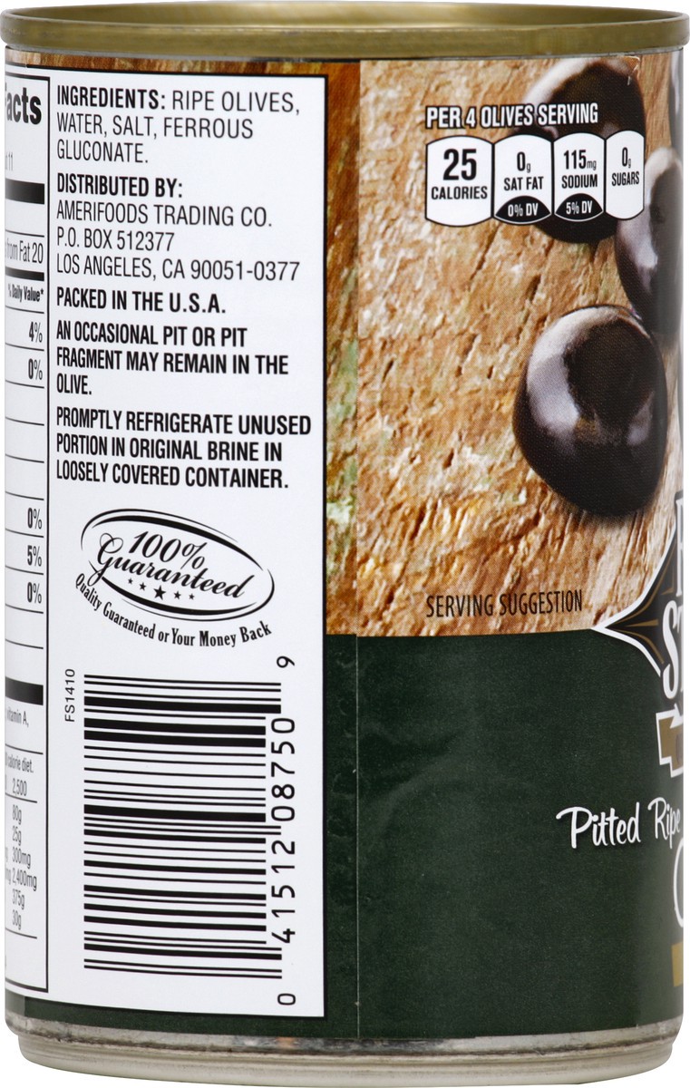 slide 2 of 6, First Street Large Pitted Ripe Olives, 6 oz