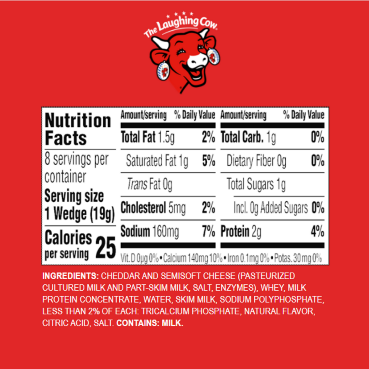 slide 4 of 7, The Laughing Cow Creamy White Cheddar Flavor Spreadable Cheese Wedges, 8 pack (5.4 oz), 8 ct, 5.4 oz