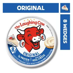 The Laughing Cow Creamy Original Spreadable Cheese Wedges, 8 Pack, 5.4 Oz