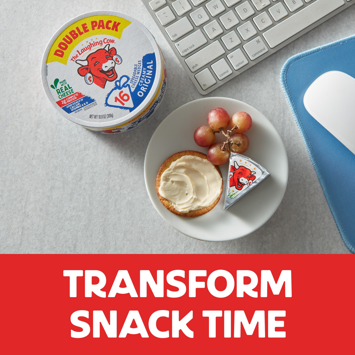 slide 3 of 7, The Laughing Cow Creamy Original Spreadable Cheese Wedges, 16 Portions, 10.9 oz