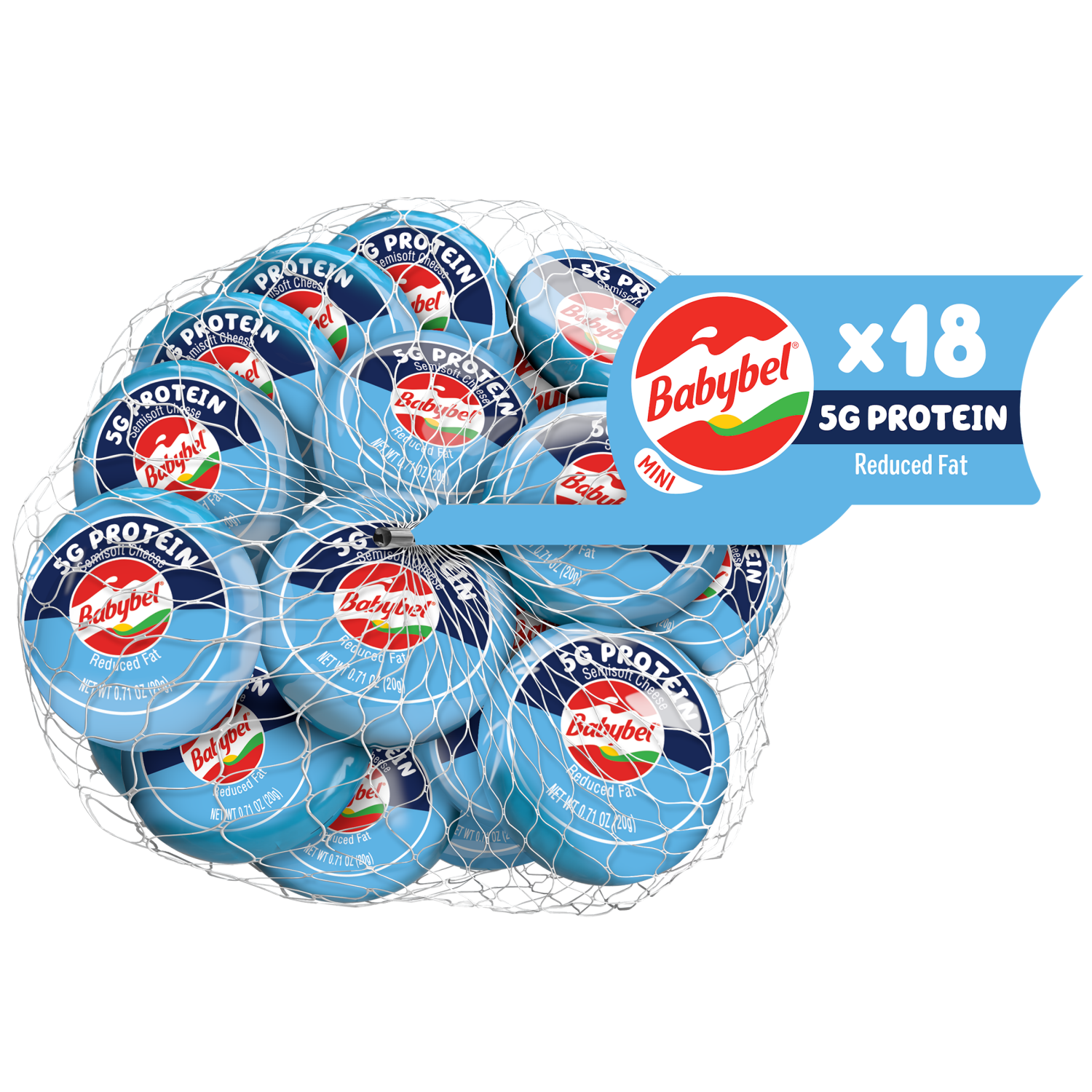 slide 1 of 8, Babybel Mini Babybel Light Snack Cheese, 18 Pack (12.7 oz), 18 ct
