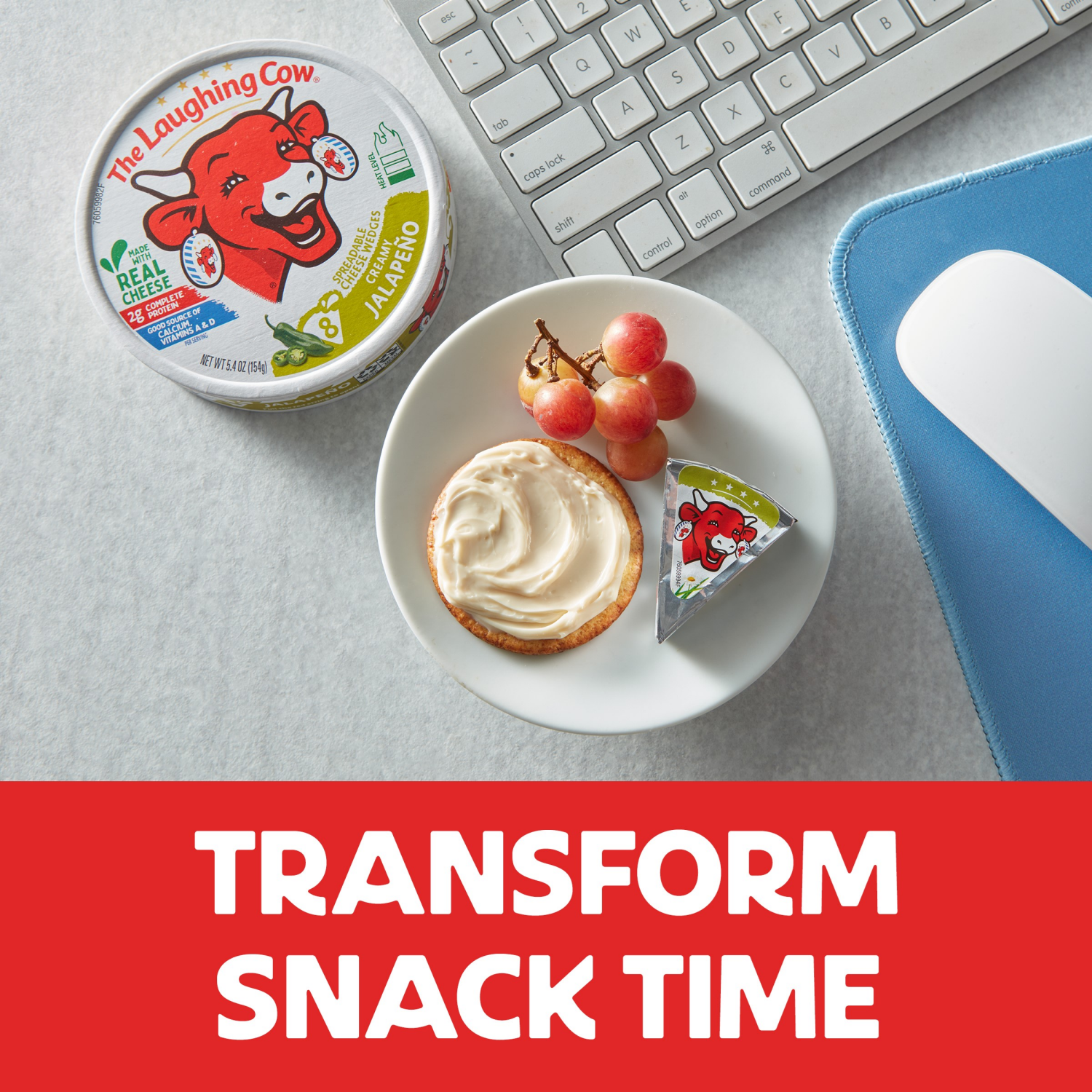 slide 3 of 7, The Laughing Cow Creamy Jalapeño Spreadable Cheese Wedges, 5.4 oz, 8 ct