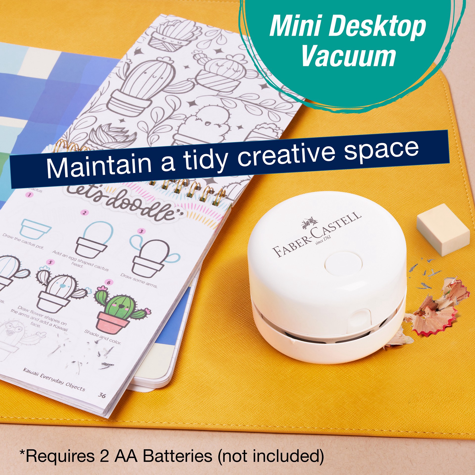 slide 4 of 10, Faber-Castell Artist Desktop Vacuum, 3.35 in x 3.35 in x 2.36 in