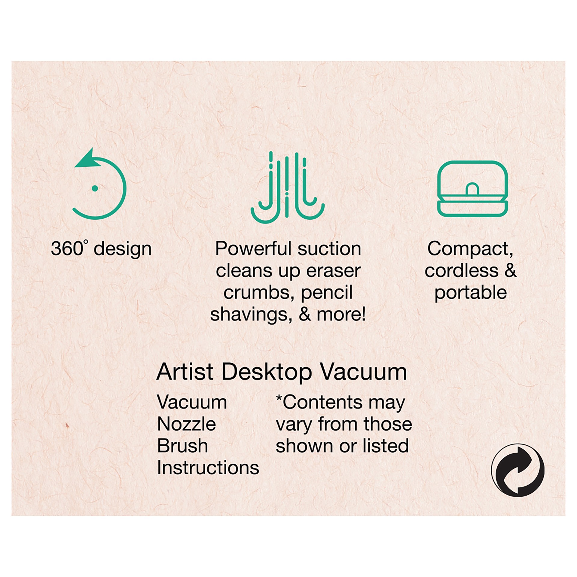 slide 6 of 10, Faber-Castell Artist Desktop Vacuum, 3.35 in x 3.35 in x 2.36 in