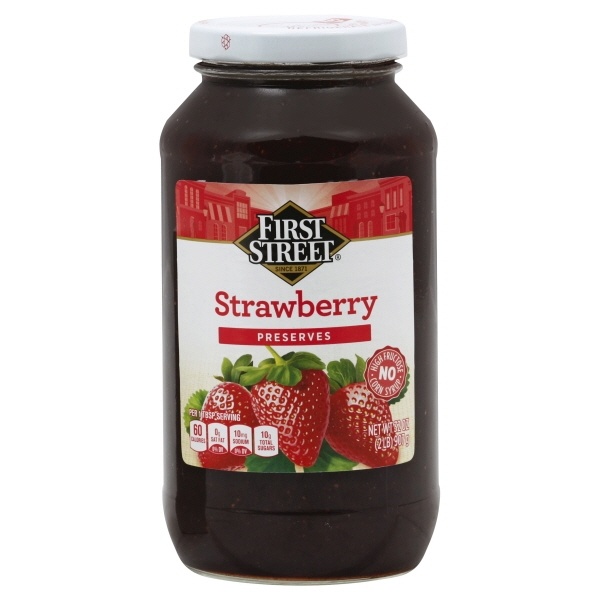 slide 1 of 1, First Street Strawberry Preserves, 32 oz