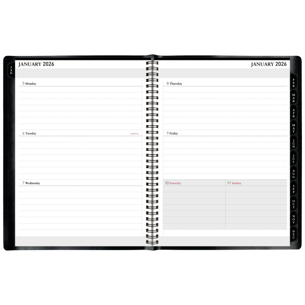 slide 3 of 7, Office Depot Brand Weekly Monthly Planner, 8"" x 11"", Black, January 2026 to December 2026, OD71190026, 1 ct