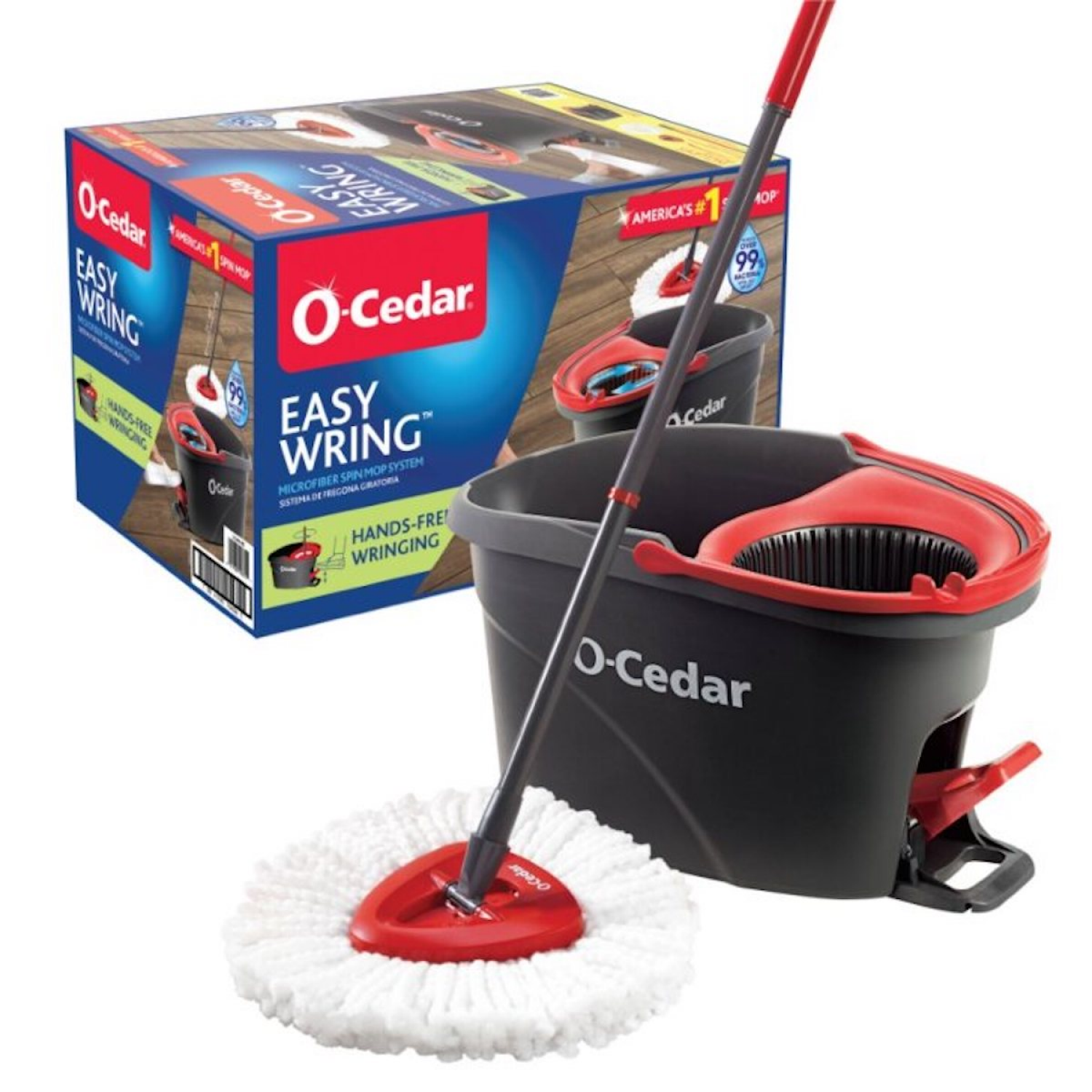 slide 1 of 8, O-Cedar Easy Wring Microfiber Spin Mop System 1 Kit, 1 ct