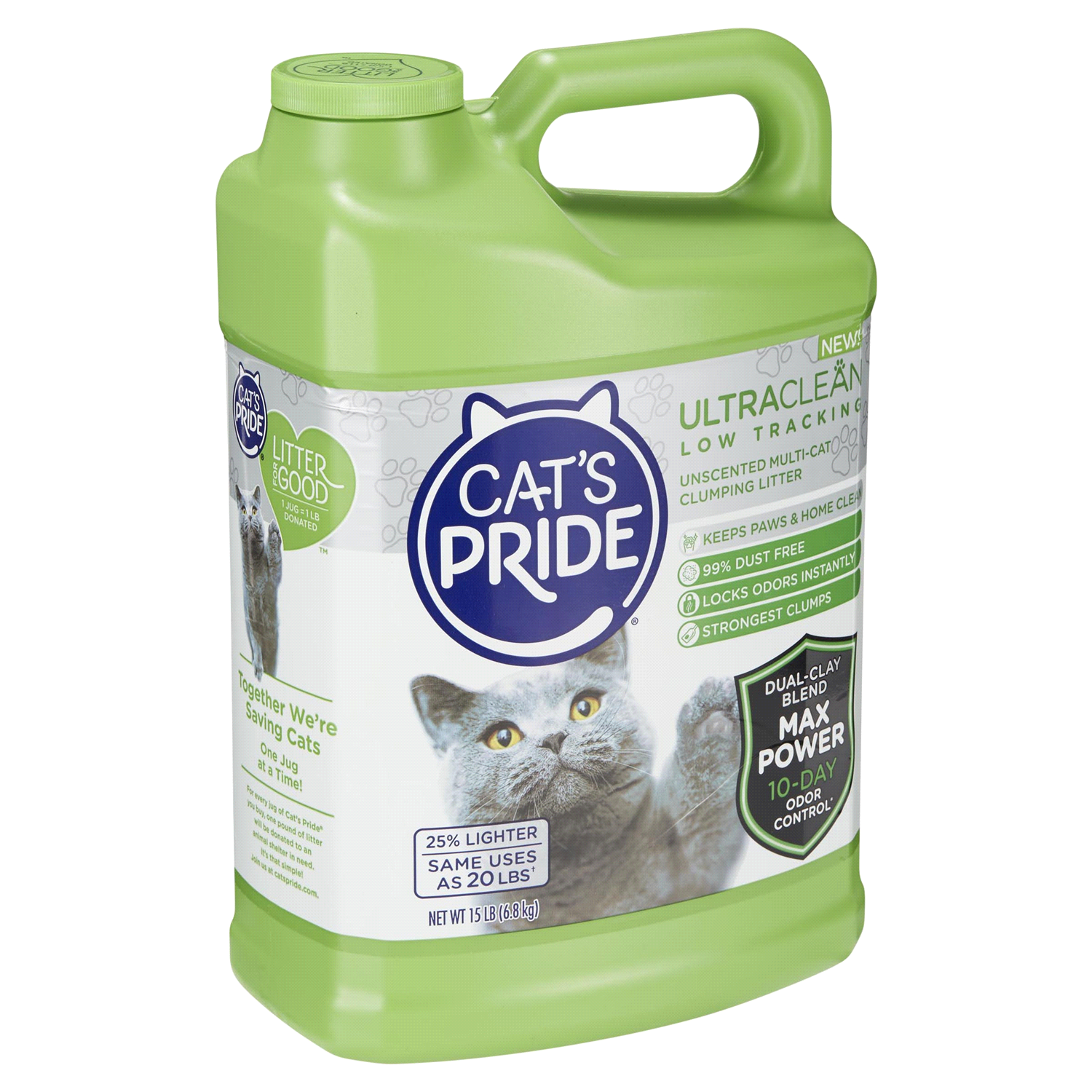 slide 4 of 5, Cat's Pride Ultra Clean Low Tracking Scoopable Unscented Cat Litter, 15 lb