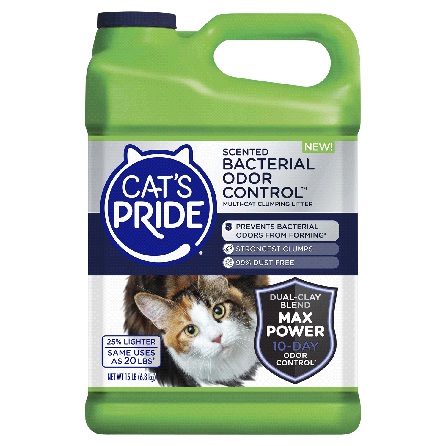 slide 1 of 3, Cat's Pride Scented Bacterial Odor Control Cat Litter, 15 lb