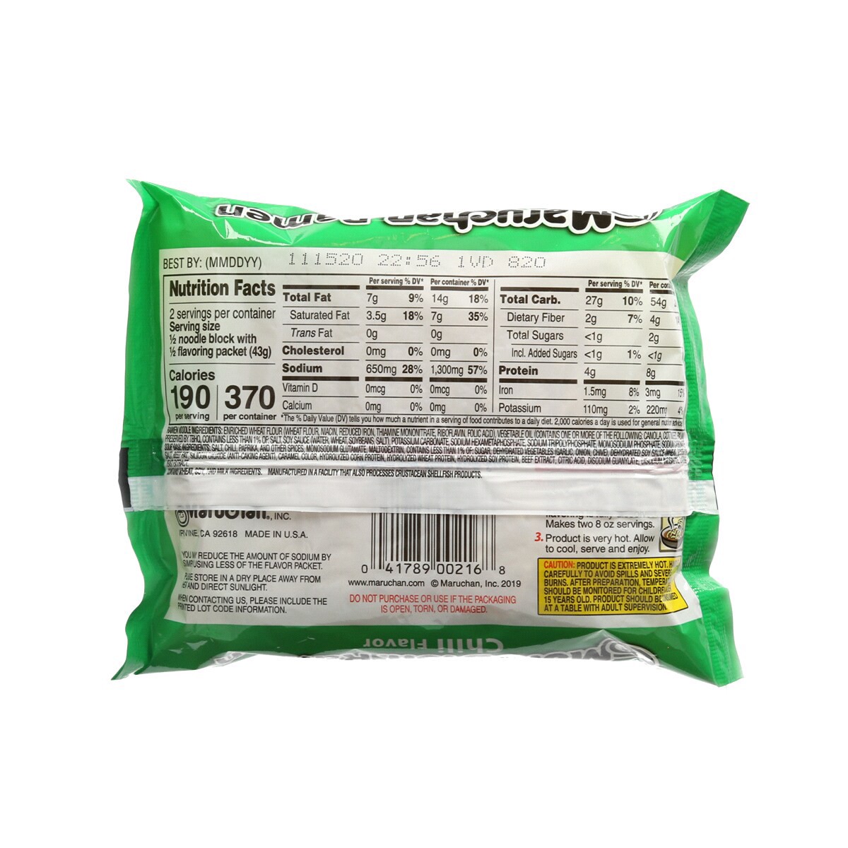 slide 2 of 2, Maruchan Chili Flavored Ramen Noodle Soup, 3 oz