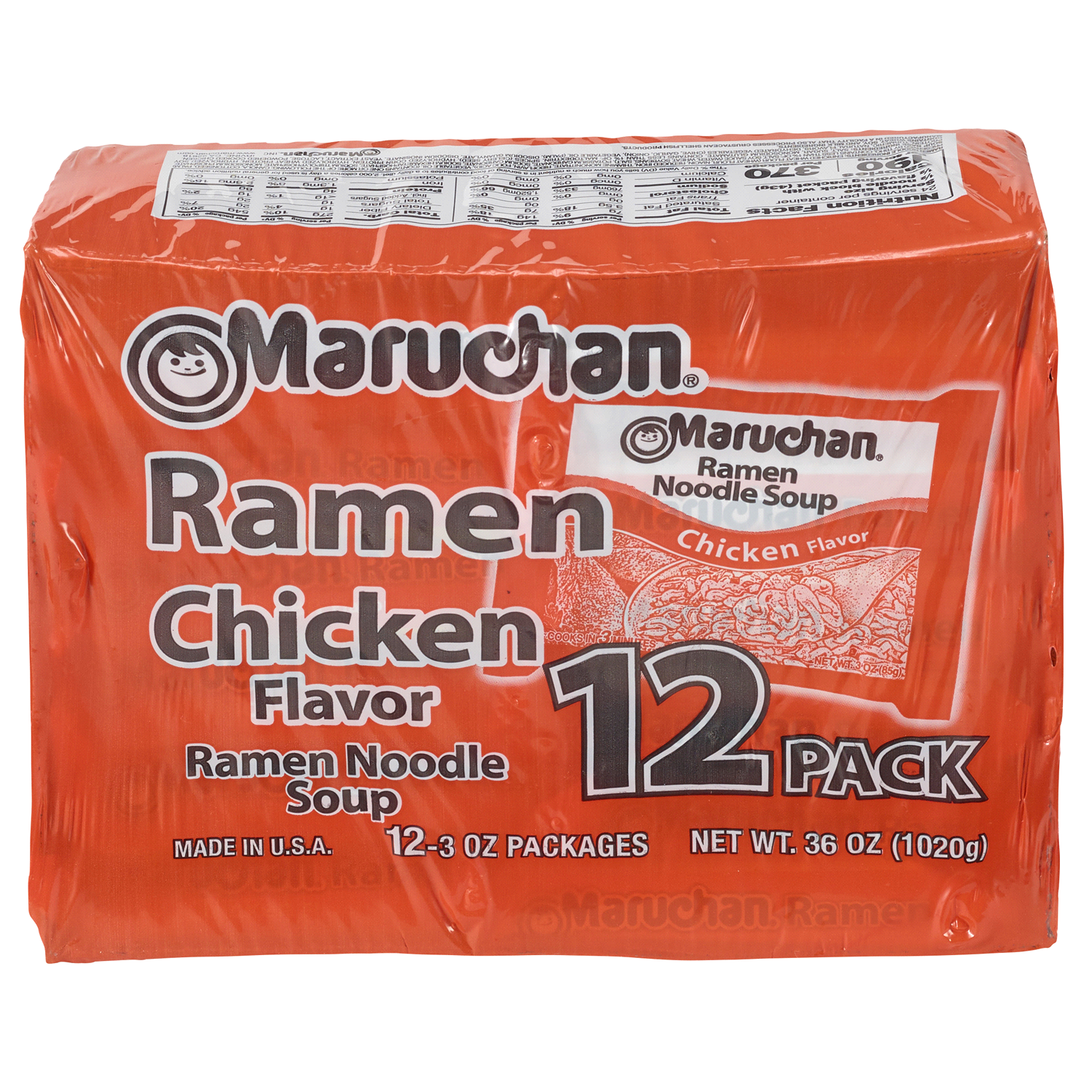 slide 1 of 2, Maruchan Chicken Flavor Ramen Noodle Soup 12 - 3 oz Packages, 12 ct