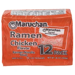 Maruchan Chicken Flavor Ramen Noodle Soup 12 - 3 oz Packages
