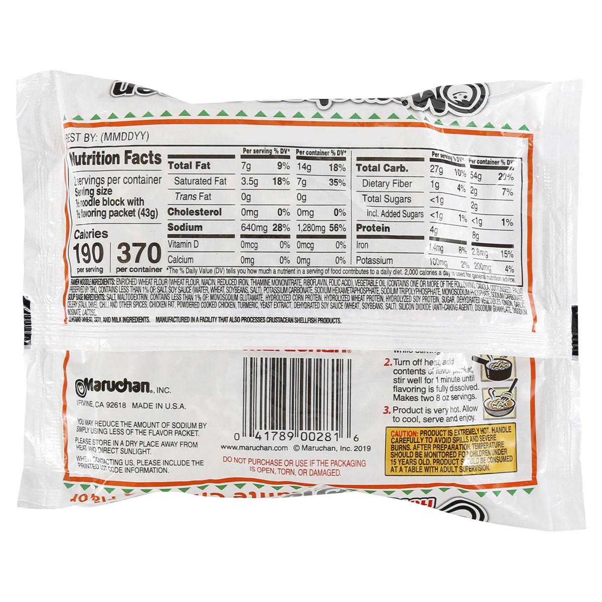 slide 2 of 2, Maruchan Ramen Picante Chicken, 3 oz