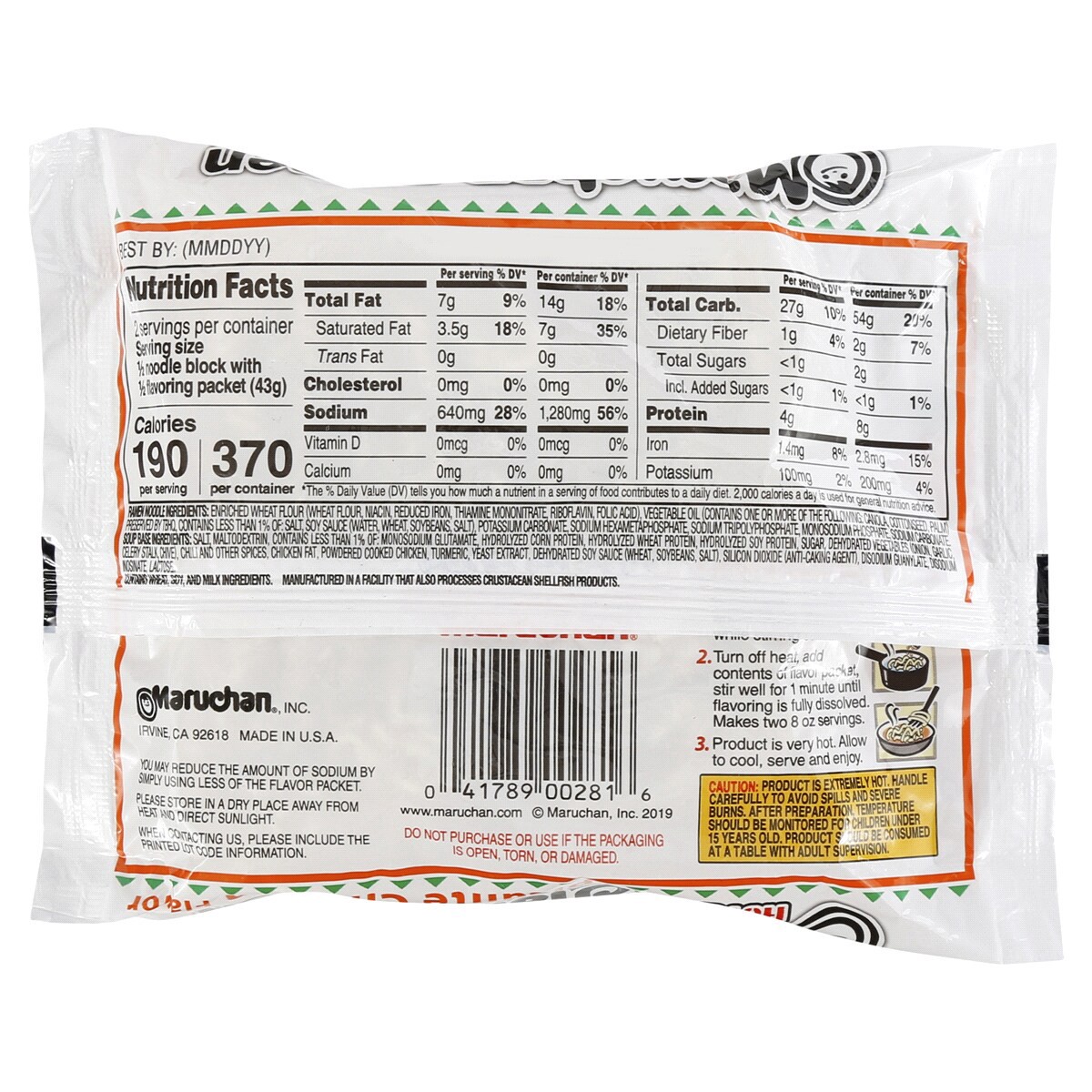 slide 2 of 2, Maruchan Ramen Picante Chicken, 3 oz