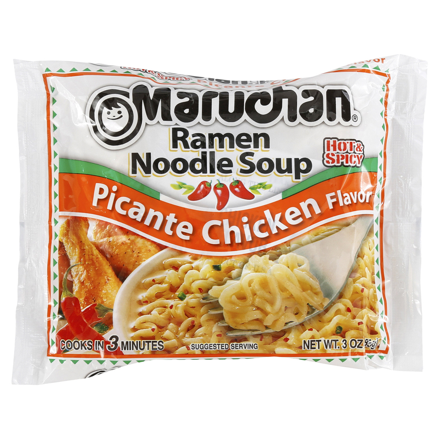 slide 1 of 2, Maruchan Ramen Picante Chicken, 3 oz