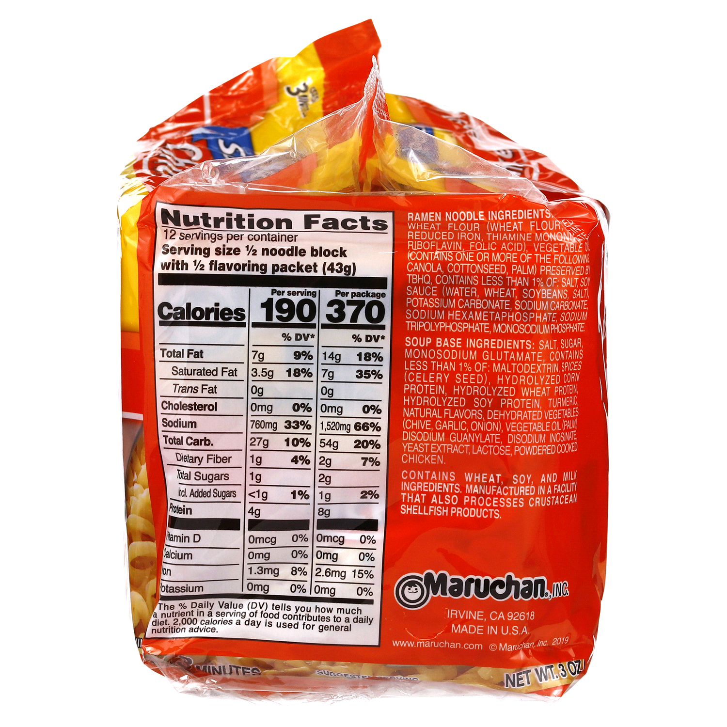 slide 2 of 2, Maruchan Ramen Noodle Soup 6 ea, 6 ct