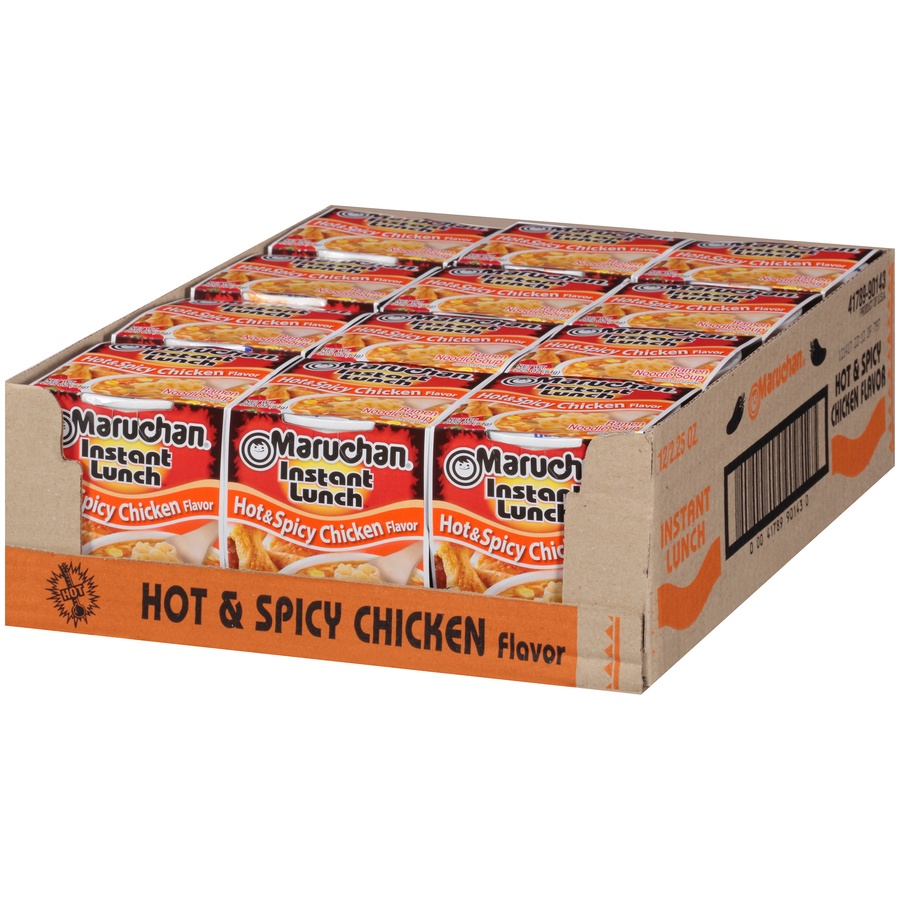 slide 7 of 8, Maruchan Instant Lunch Hot & Spicy Chicken Flavor Ramen Noodle Soup, 12 ct; 2.25 oz